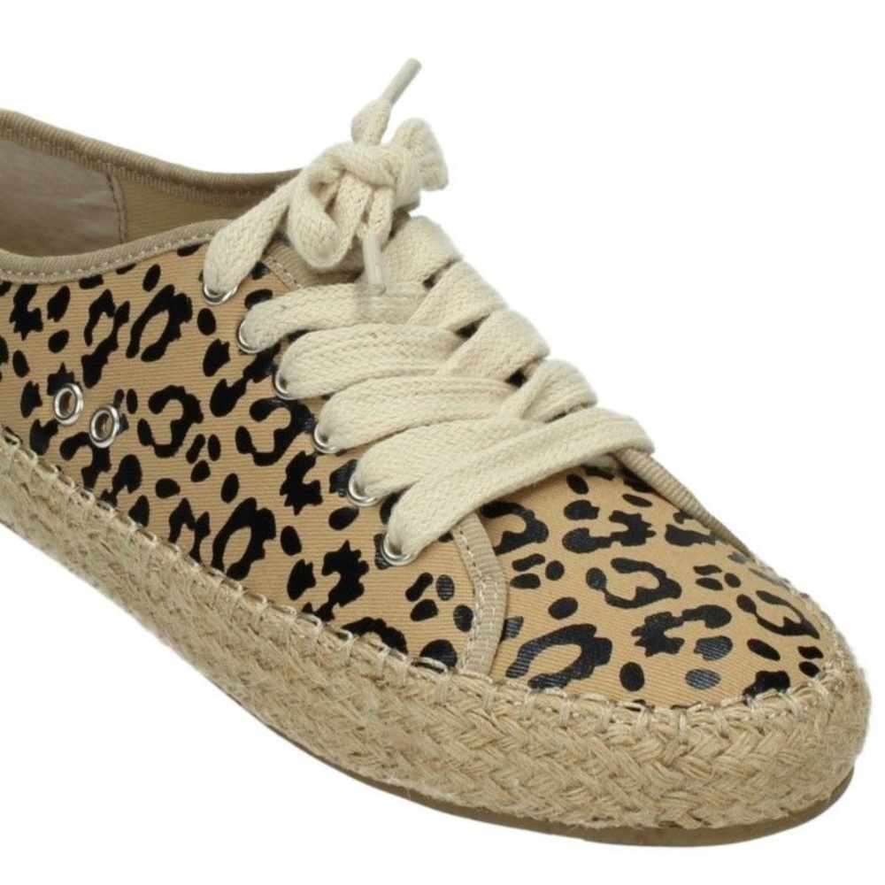 NWOB Emu Australia Agonis Espadrille Sneakers Leopard Beige Canvas Shoes 6